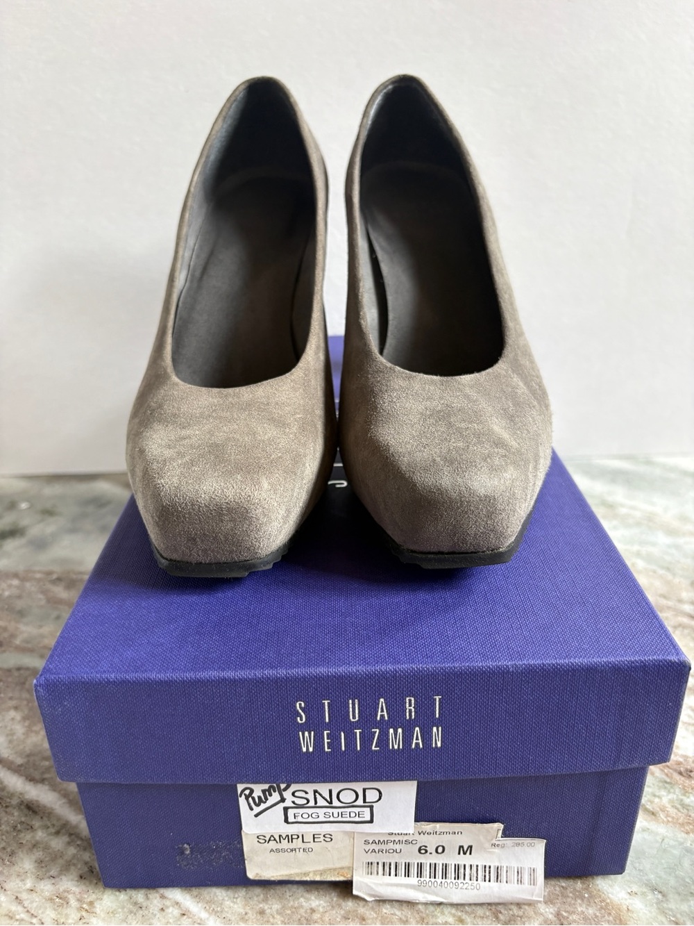 Stuart Weitzman Taupe Suede Platform Pumps